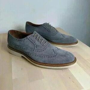 Gordon Rush Men’s Luxury Dress Shoe Dark Grey Suede Wingtip Size 9.5 Like New